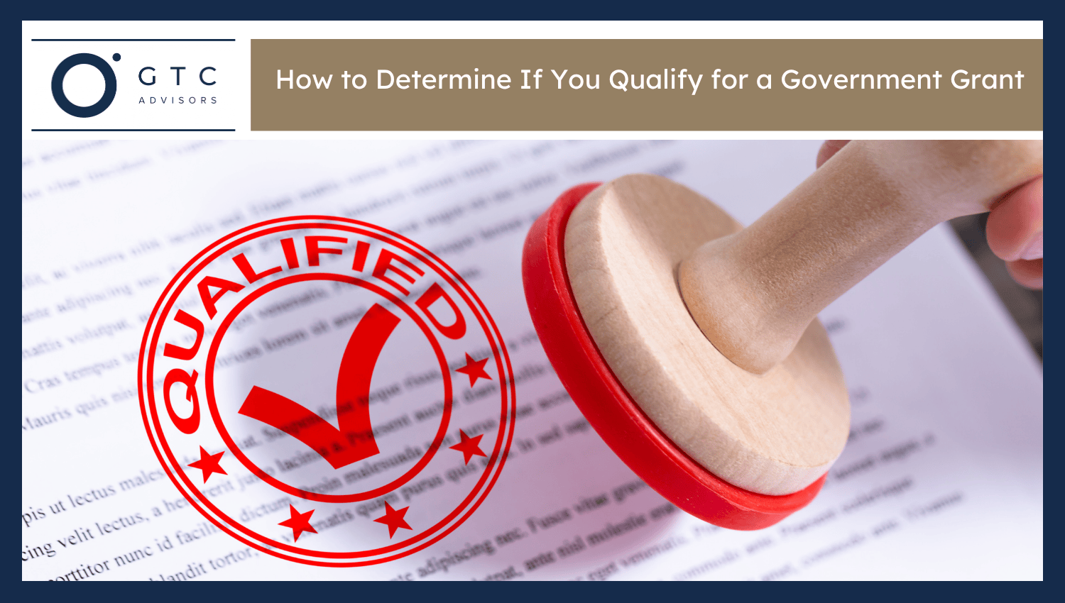 Qualify for Government Grant