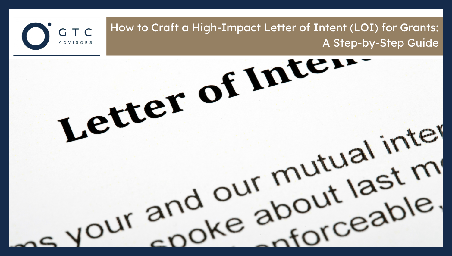 High Impact Letter of Intent